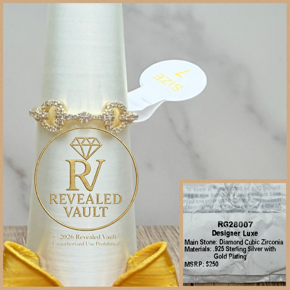 Designer Luxe - Size 7  - Sterling Club Vermeil