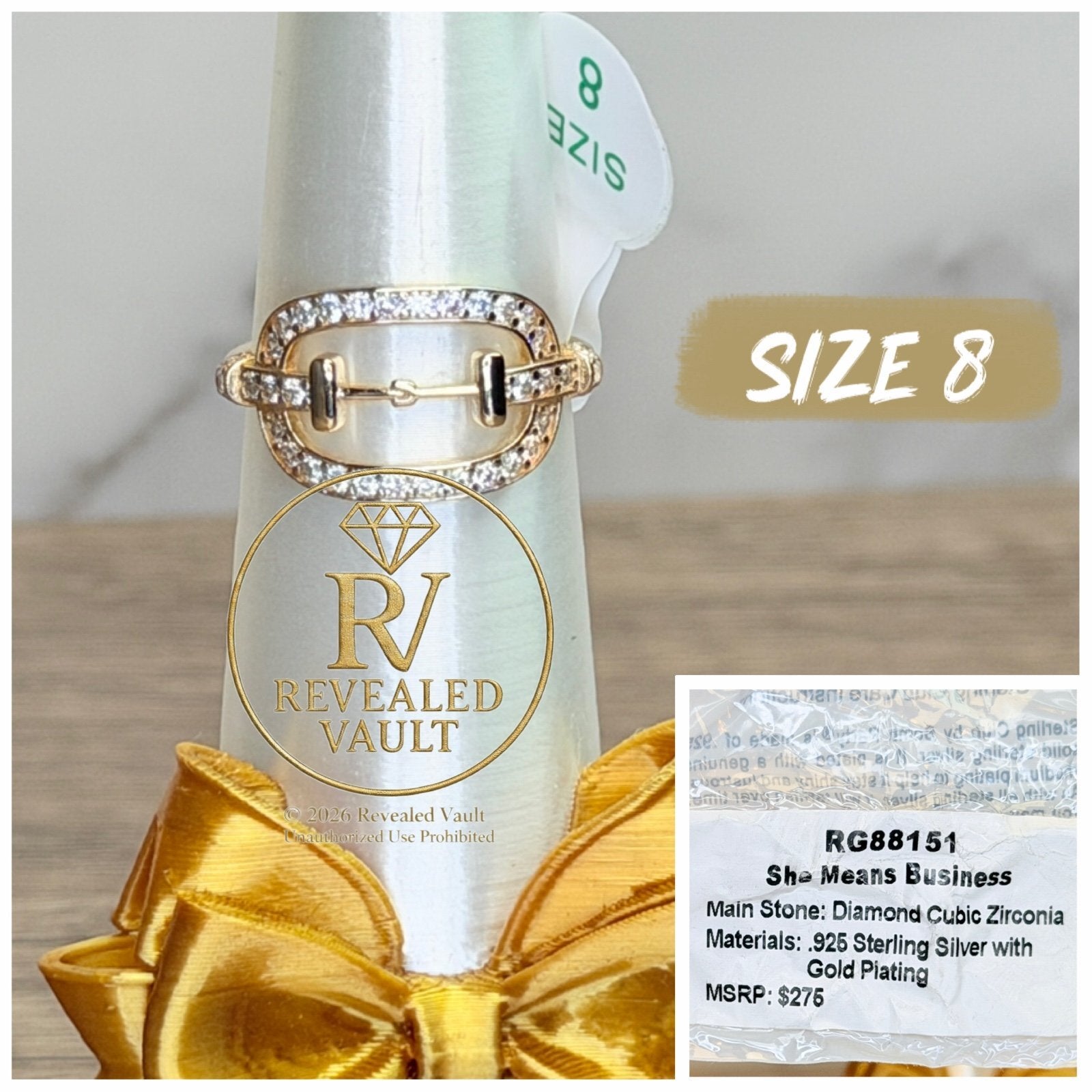 She Means Business - Size 8 - Sterling Club Vermeil