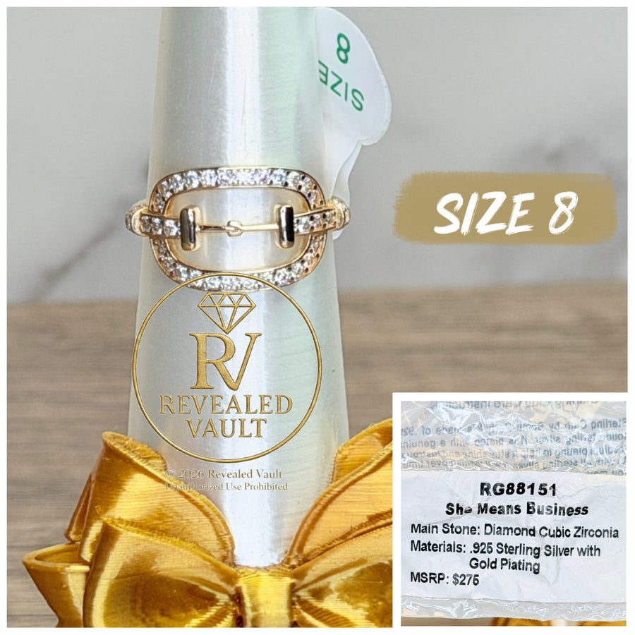 She Means Business - Size 8 - Sterling Club Vermeil