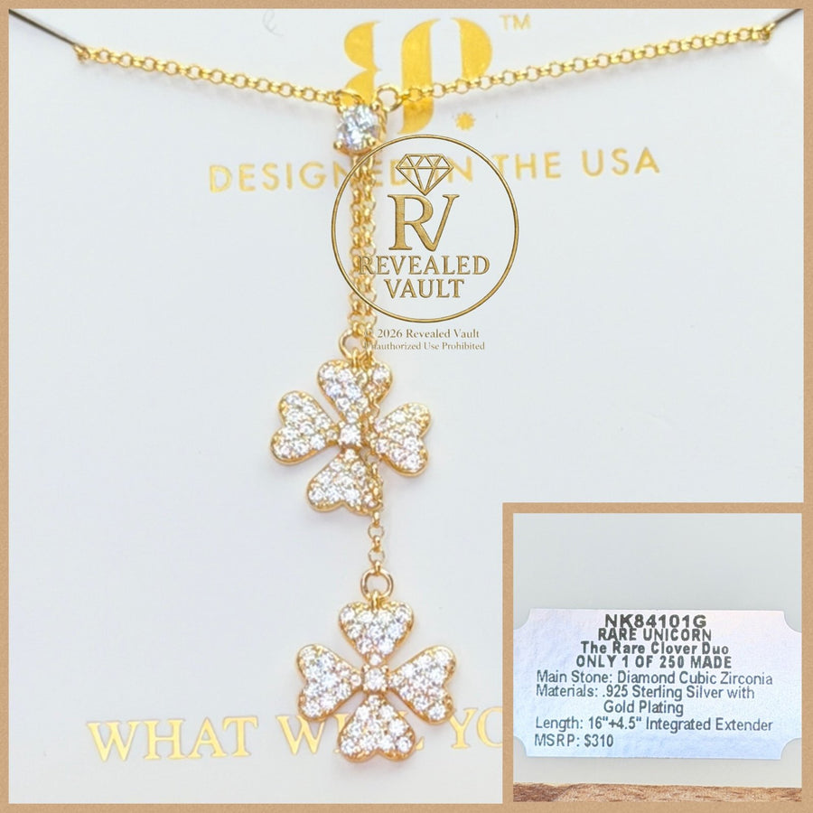 The Rare Clover Duo Rare Unicorn - Sterling Club Vermeil