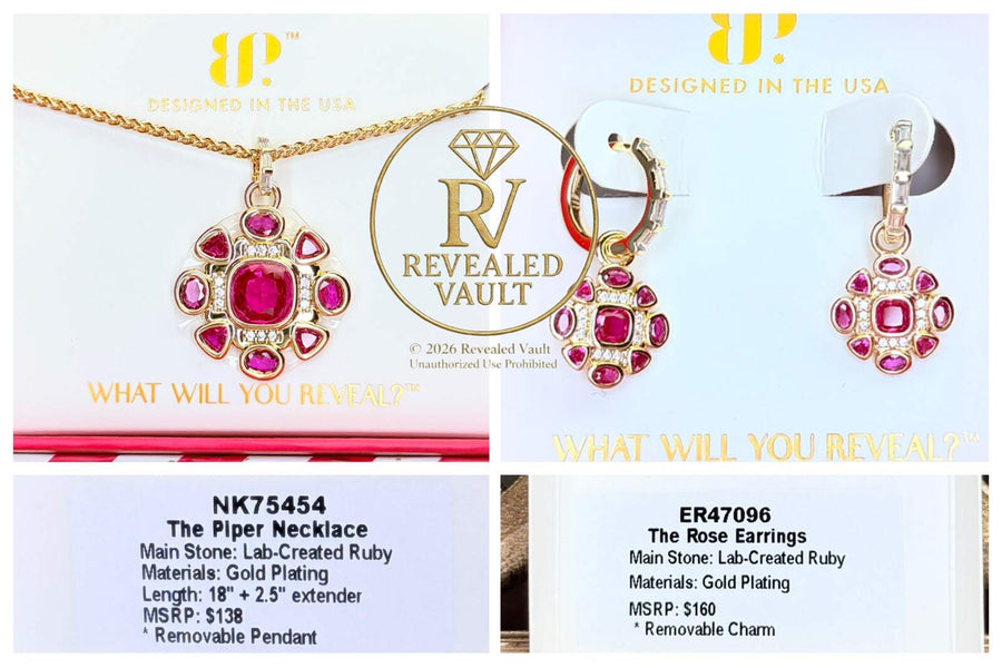 The Piper Necklace & The Rose Earrings - July Birthday 2026