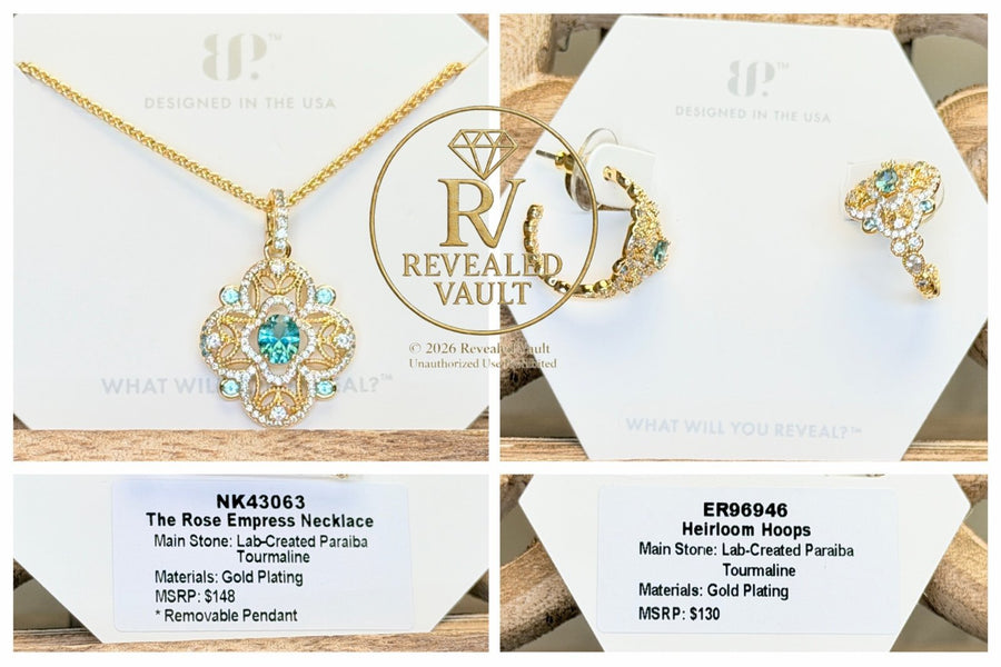 The Rose Empress Necklace & Heirloom Hoops - OG