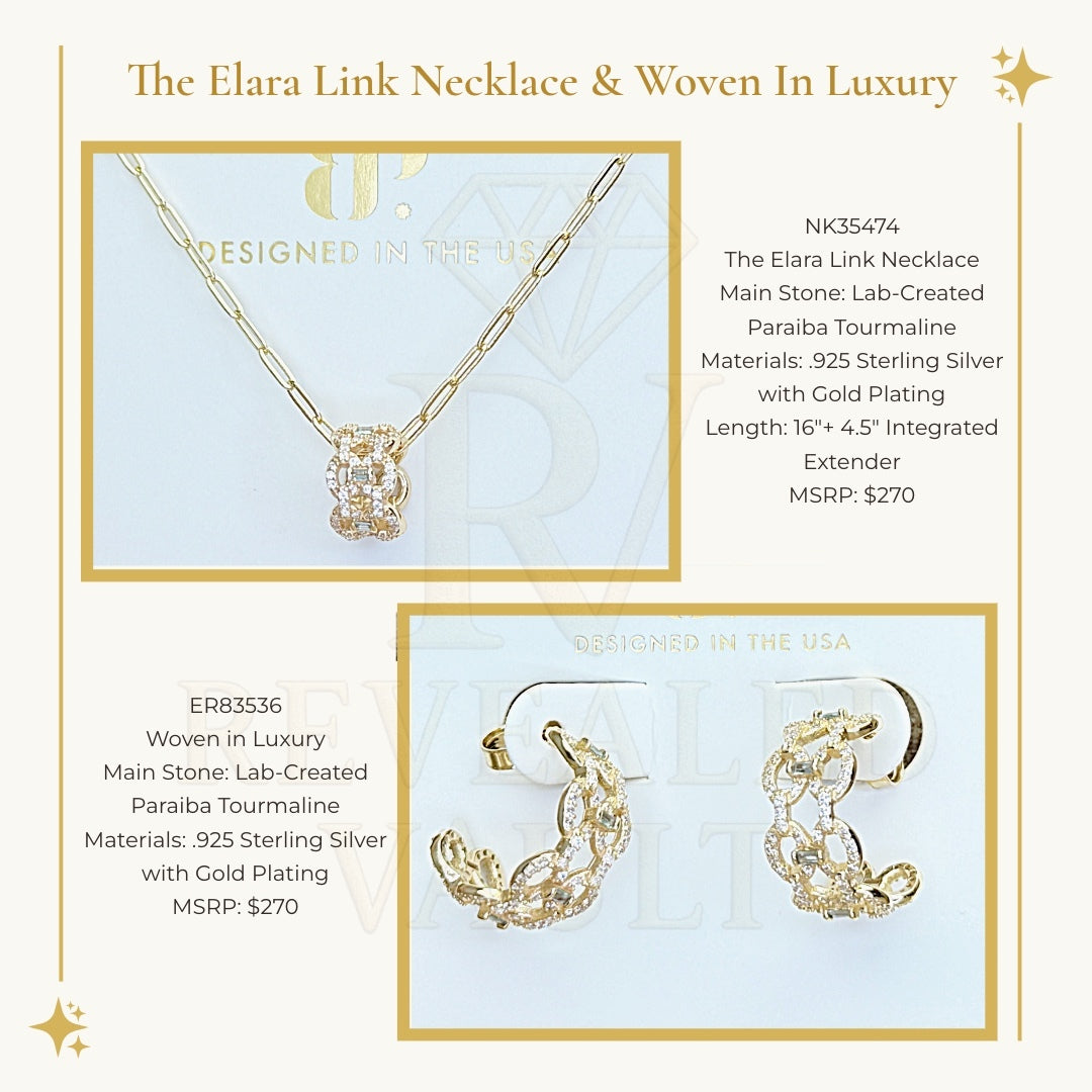 The Elara Link Necklace & Woven In Luxury - Sterling Club Vermeil