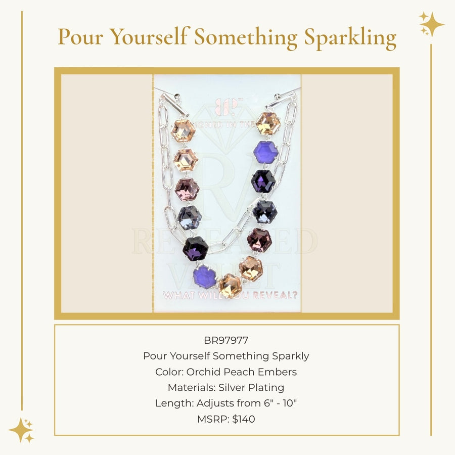 Pour Yourself Something Sparkling - Orchid Peach Embers - Holiday Jewel Candy