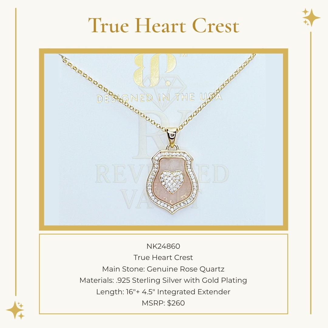 True Heart Crest - Sterling Club Vermeil