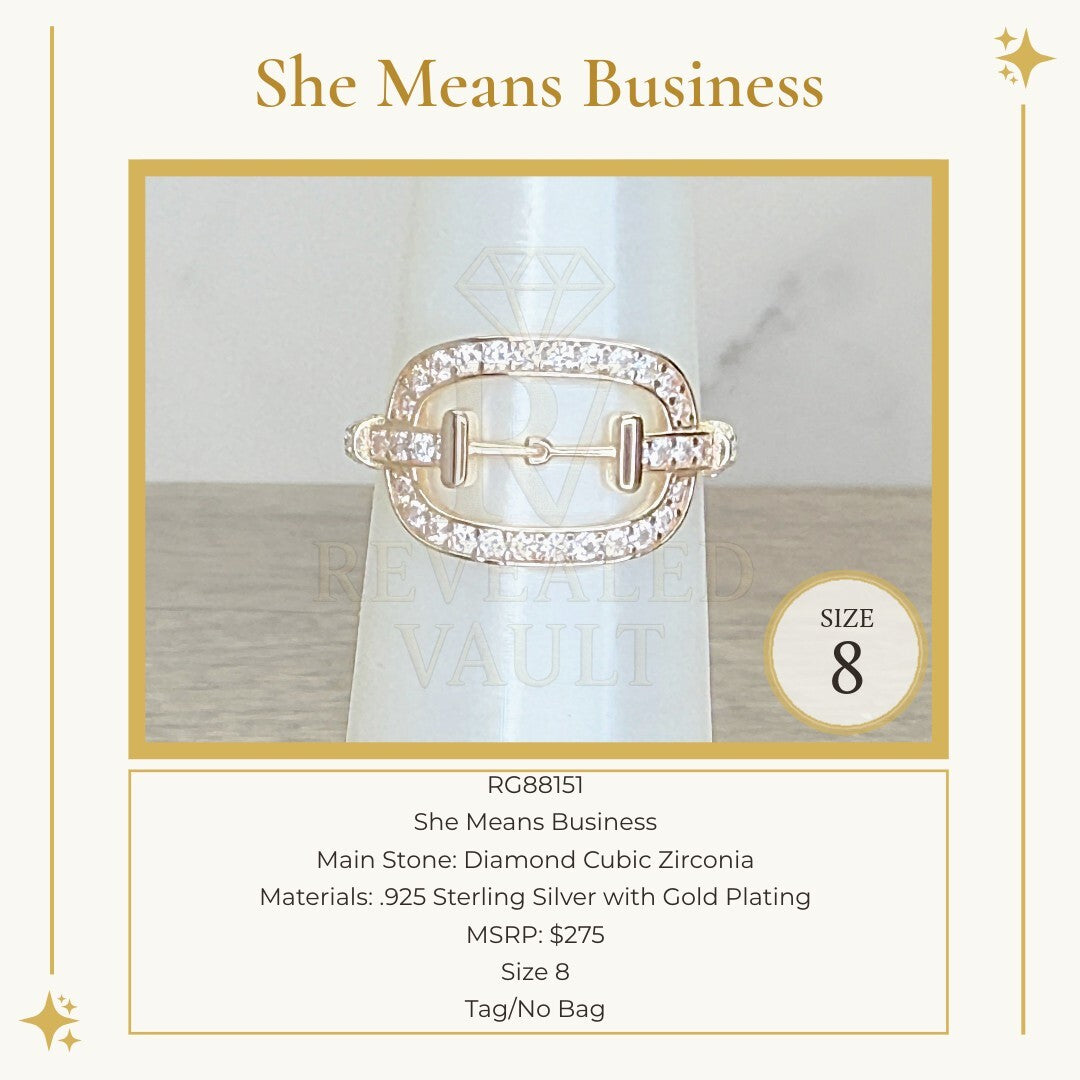 She Means Business - Size 8 - Sterling Club Vermeil