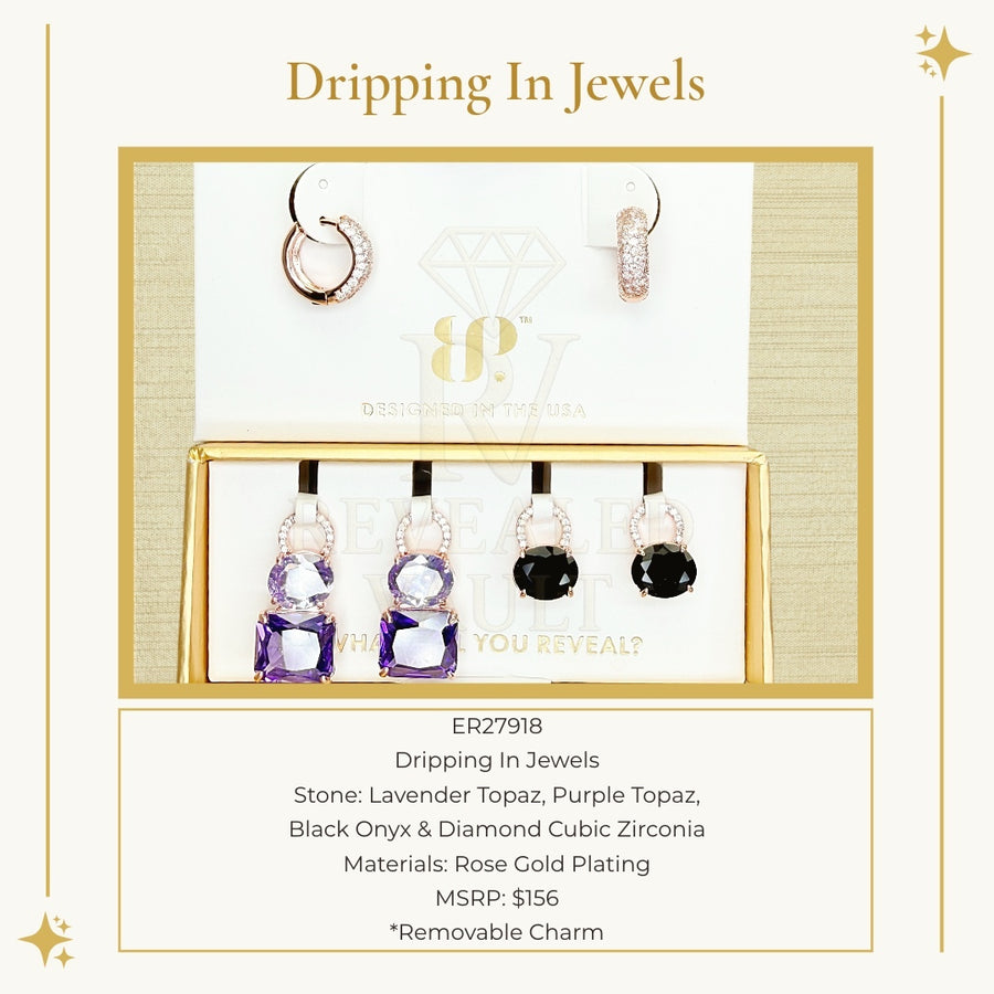 Dripping In Jewels - Charming Hoops