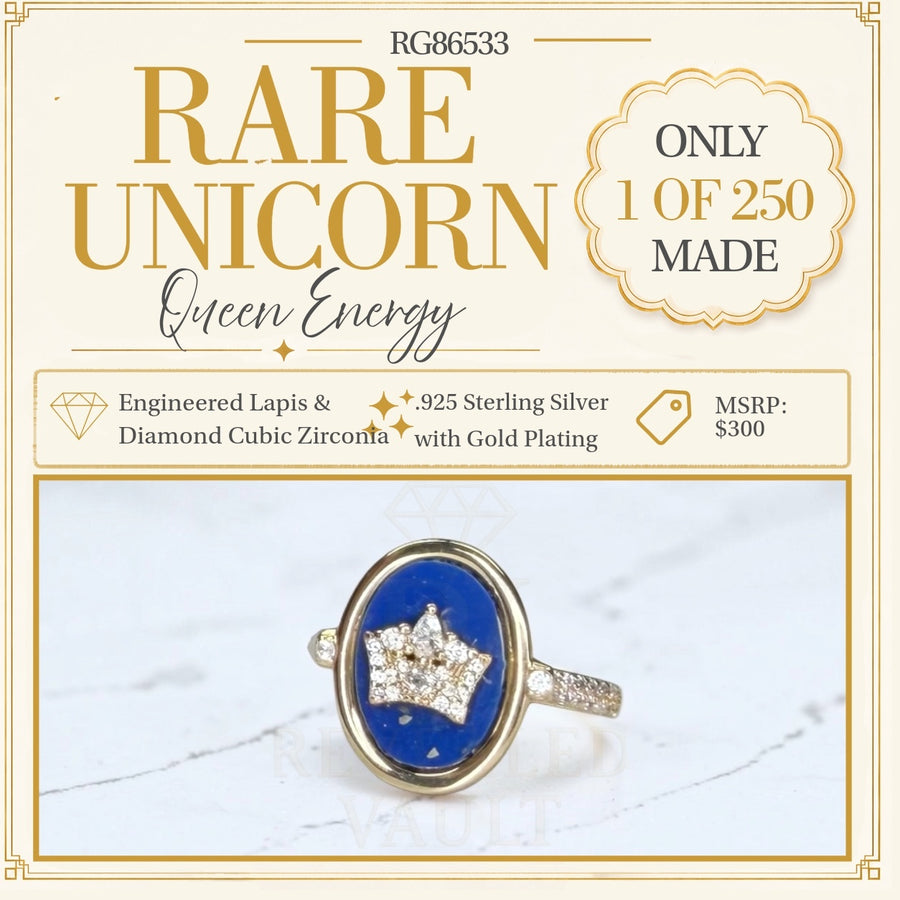 Queen Energy Rare Unicorn - Size 7 - Sterling Club Vermeil