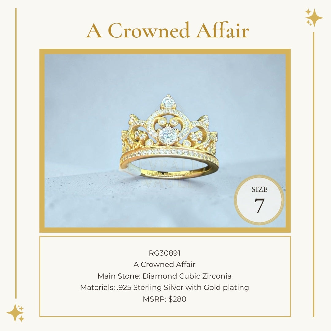 A Crowned Affair - Size  7- Sterling Club Vermeil