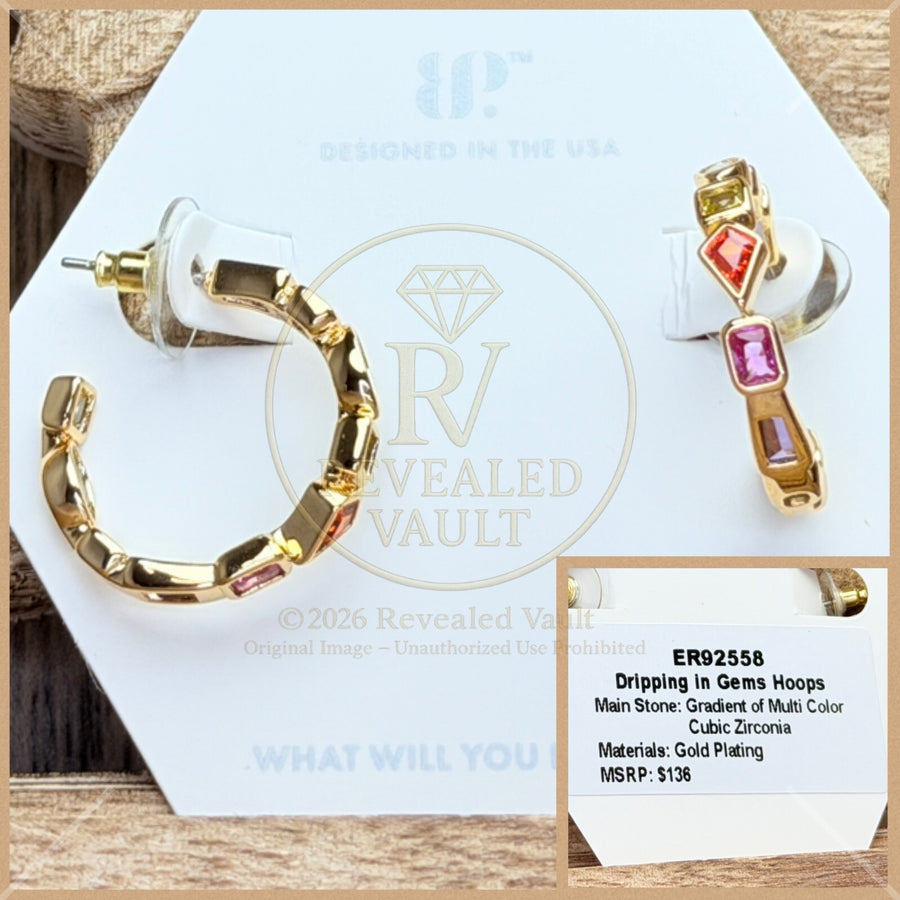 Dripping in Gems Hoops - OG