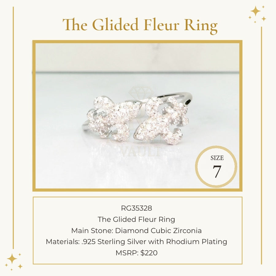 The Gilded Fleur Ring  - Size 7 - Sterling Club