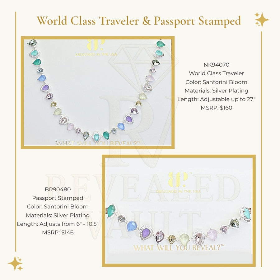 Traveler & Passport Stamped - Santorini Bloom - Jewel Candy Destinations 2026