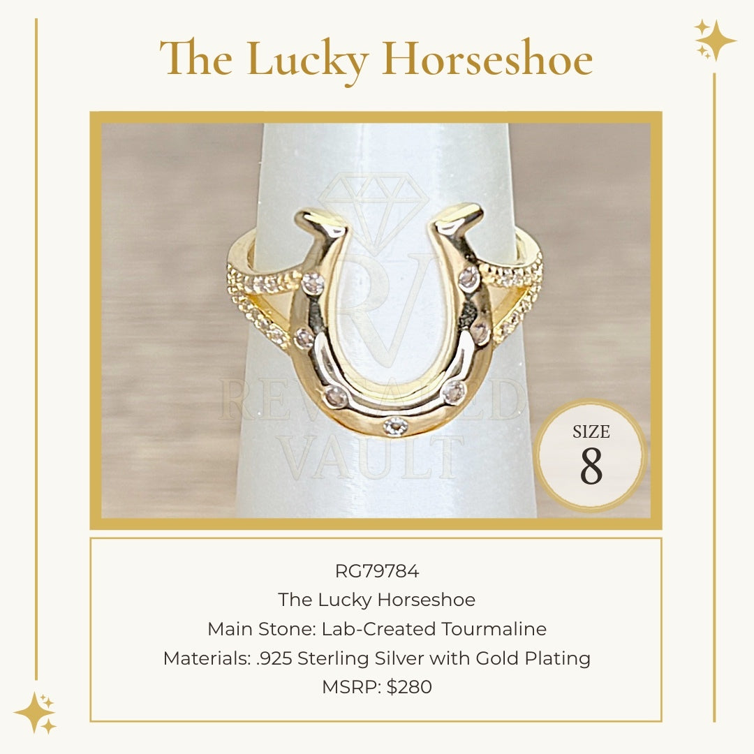 The Lucky Horseshoe  - Size 8 - Sterling Club Vermeil