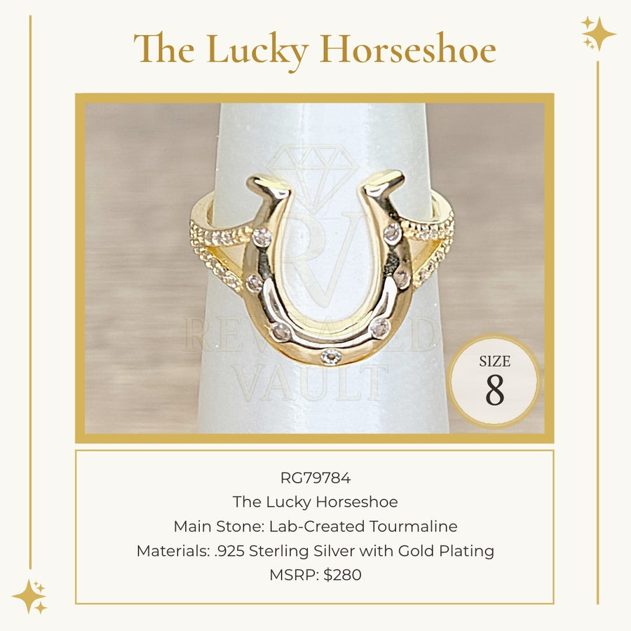 The Lucky Horseshoe  - Size 8 - Sterling Club Vermeil