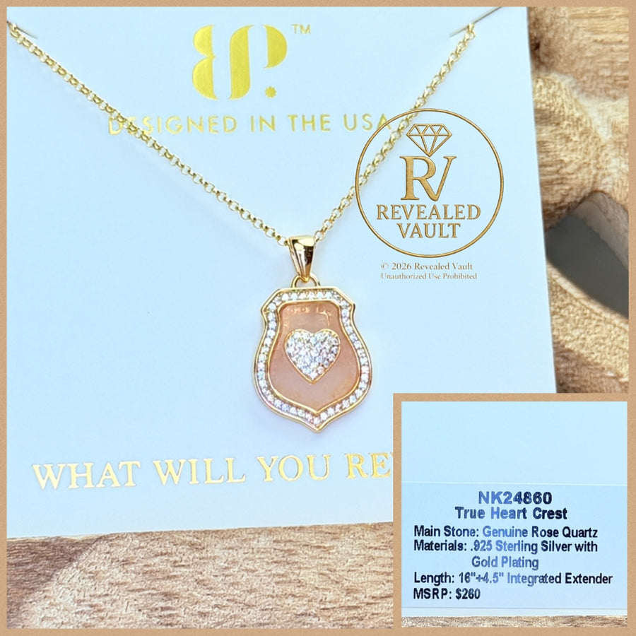 True Heart Crest - Sterling Club Vermeil