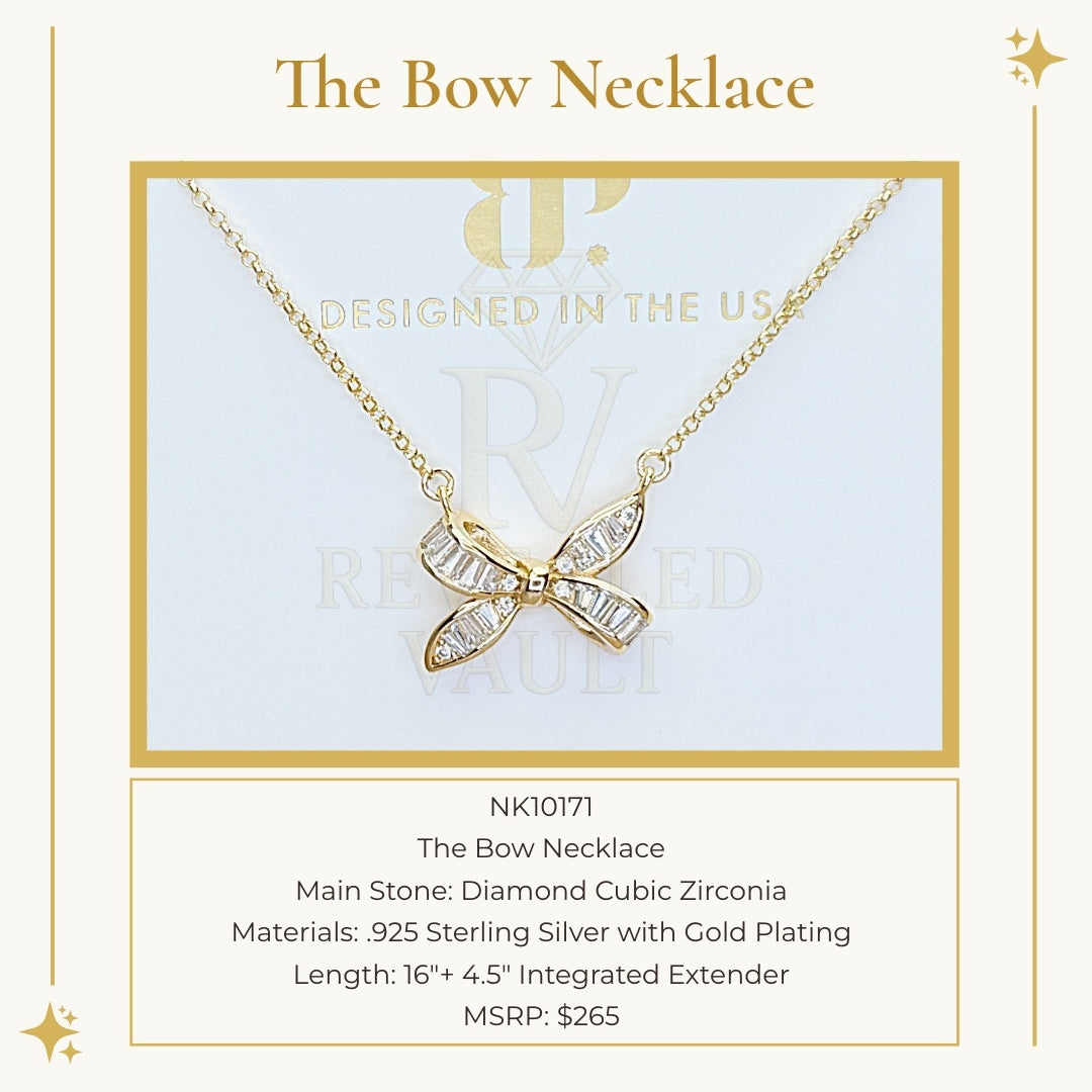 The Bow Necklace - Sterling Club Vermeil