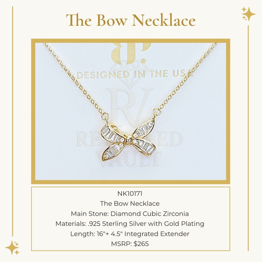 The Bow Necklace - Sterling Club Vermeil