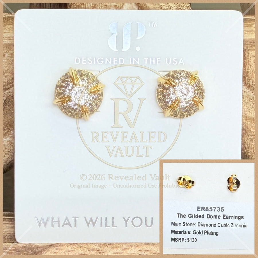 The Gilded Dome Earrings - Obsidia