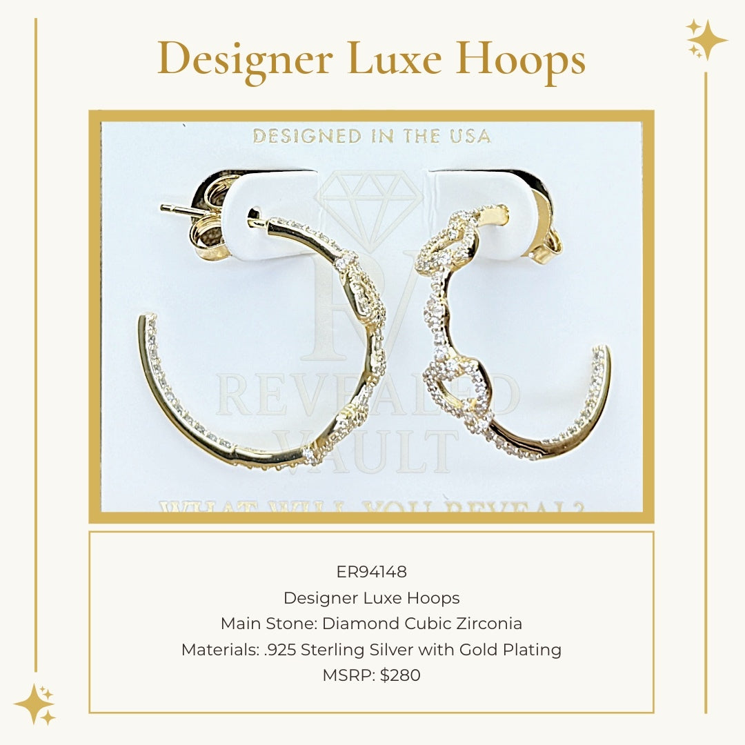 Designer Luxe Hoops - Sterling Club Vermeil