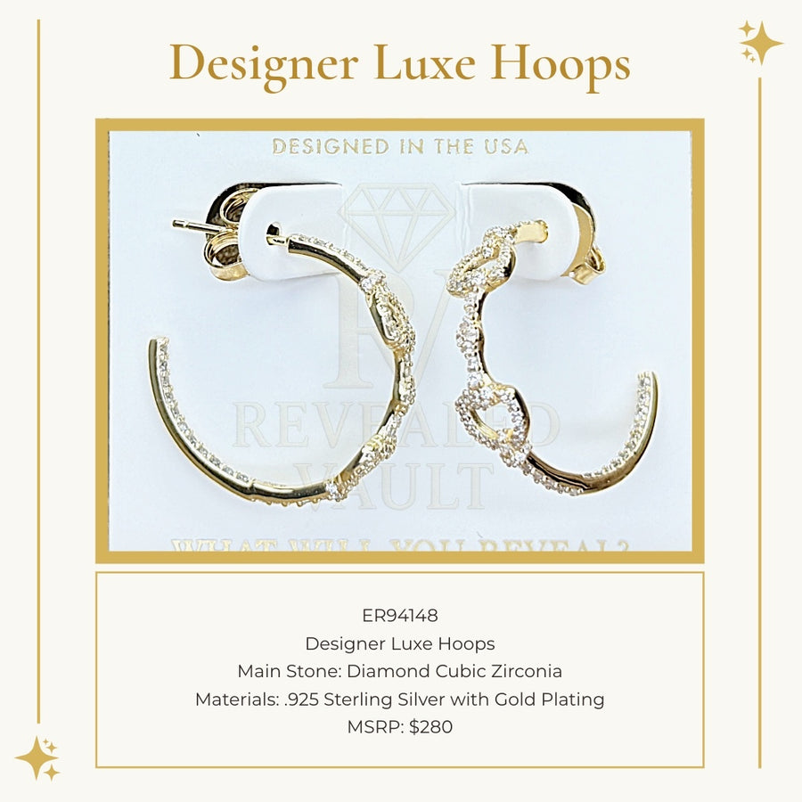 Designer Luxe Hoops - Sterling Club Vermeil