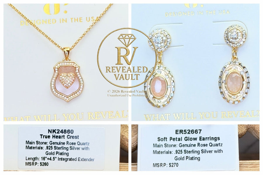 The Heart Crest & Soft Petal Glow Earrings - Sterling Club Vermeil