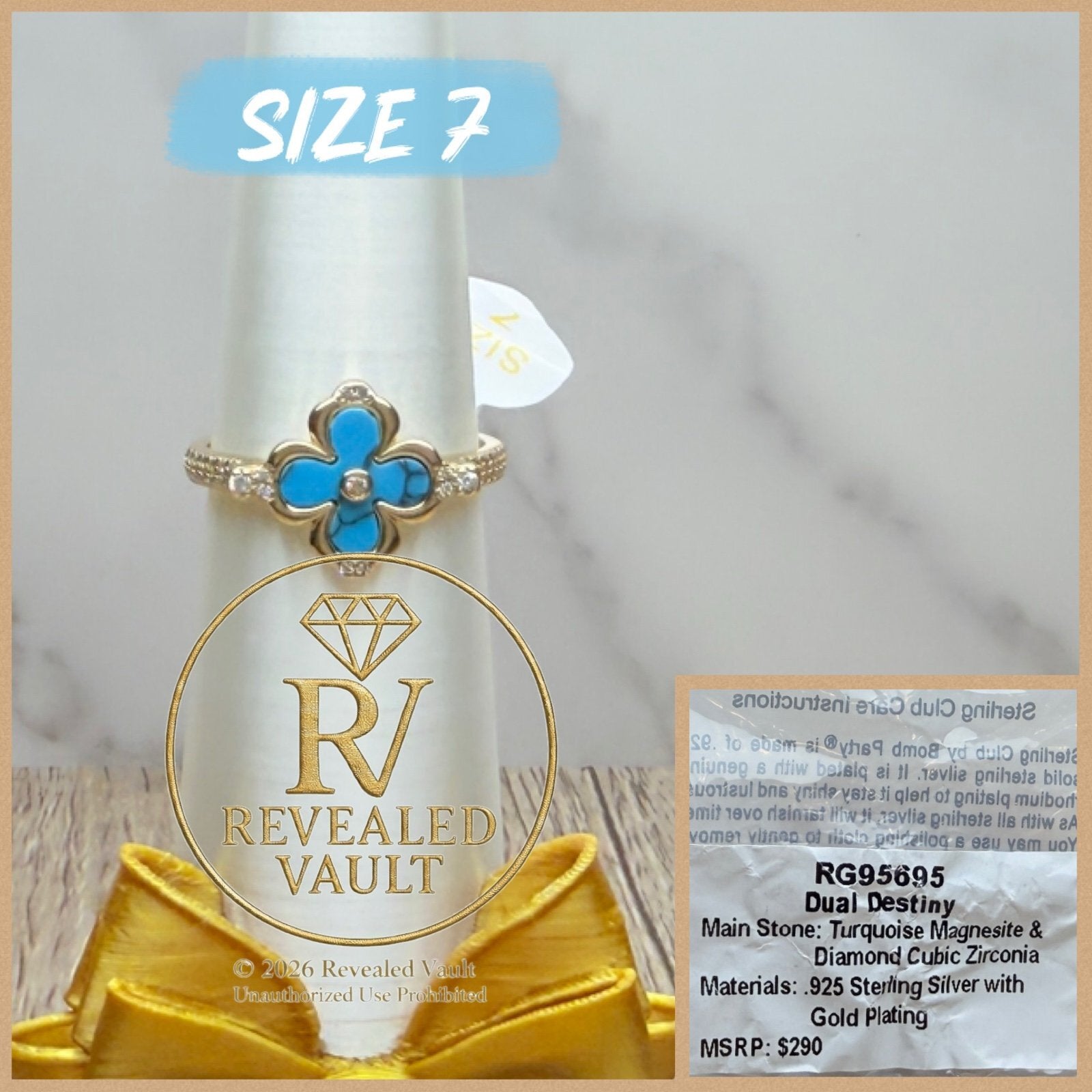 Dual Destiny - Size 7 - Sterling Club Vermeil